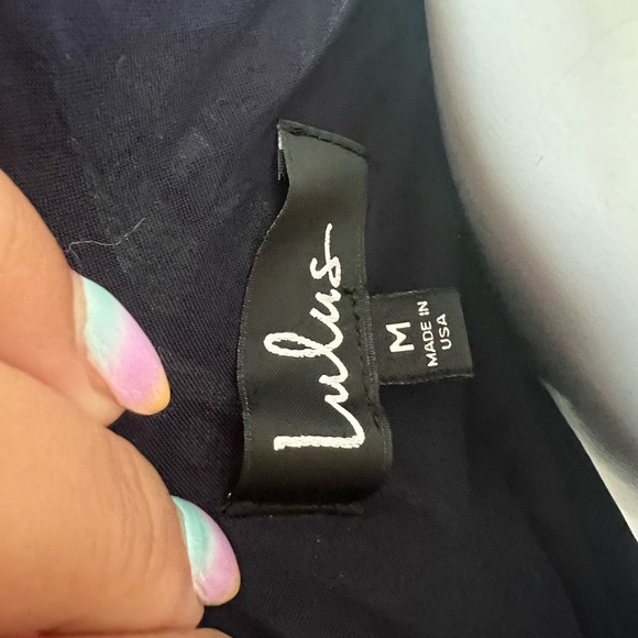 Lulus Pauma Navy Blue Print Crop Top and Wide-Leg Pants - Picture 11 of 11